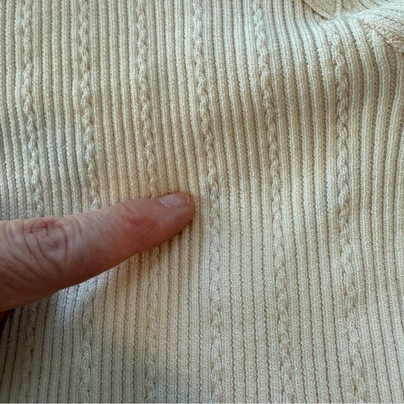 Express Cream Turtleneck Sweater with Gold Accent Buttons, Size M - Picture 7 of 10